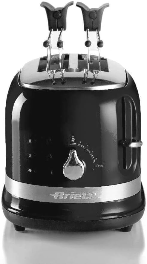 Ariete 149/02 Moderner 2-Scheiben-Toaster mit Zange, automatischer Auswurf, Krümelschublade, Auftau-
