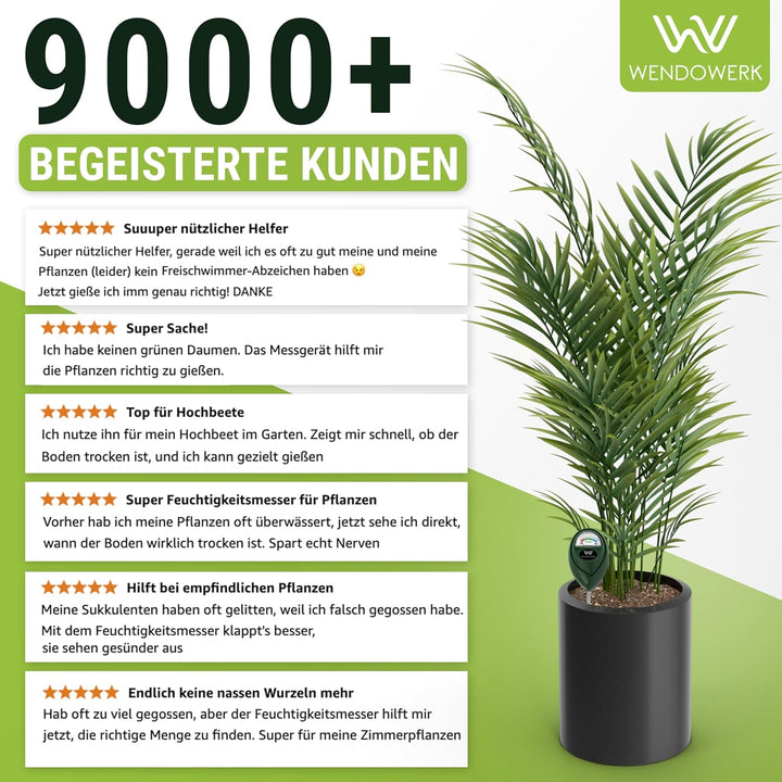 Extra Langer Boden Feuchtigkeitsmesser für Pflanzen 40CM [Schwarz] - Ohne Batterien - Verbessertes F