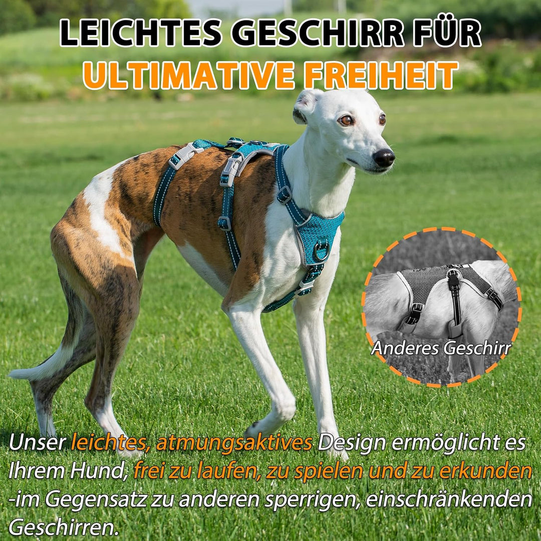 Huntboo Sicherheitsgeschirr Hund Ausbruchsicher, Panikgeschirr für Hunde, Anti Zug Hundegeschirr, Re