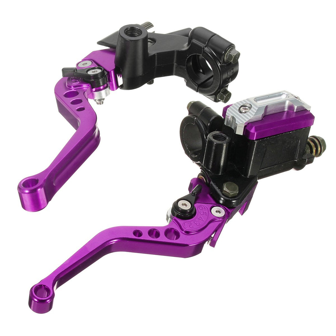 C-FUNN 7/8Inch 22Mm CNC Universal Motorcycle Brake Clutch Master Cylinder Lever Reservoir - Lila, Li