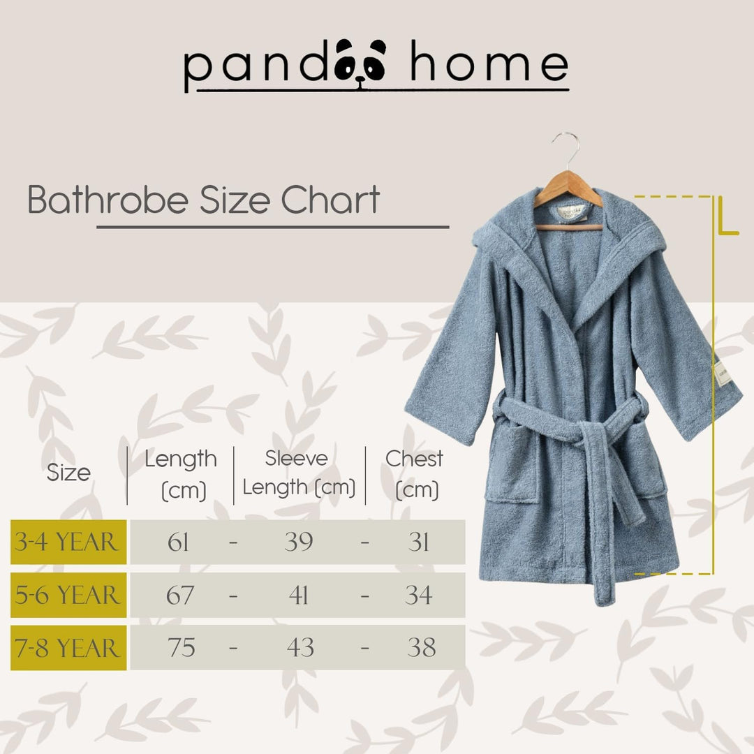 PandaHome Bademantel Kinder, Kinderbademantel für Jungen und Mädchen aus 100% Baumwolle, Morgenmante