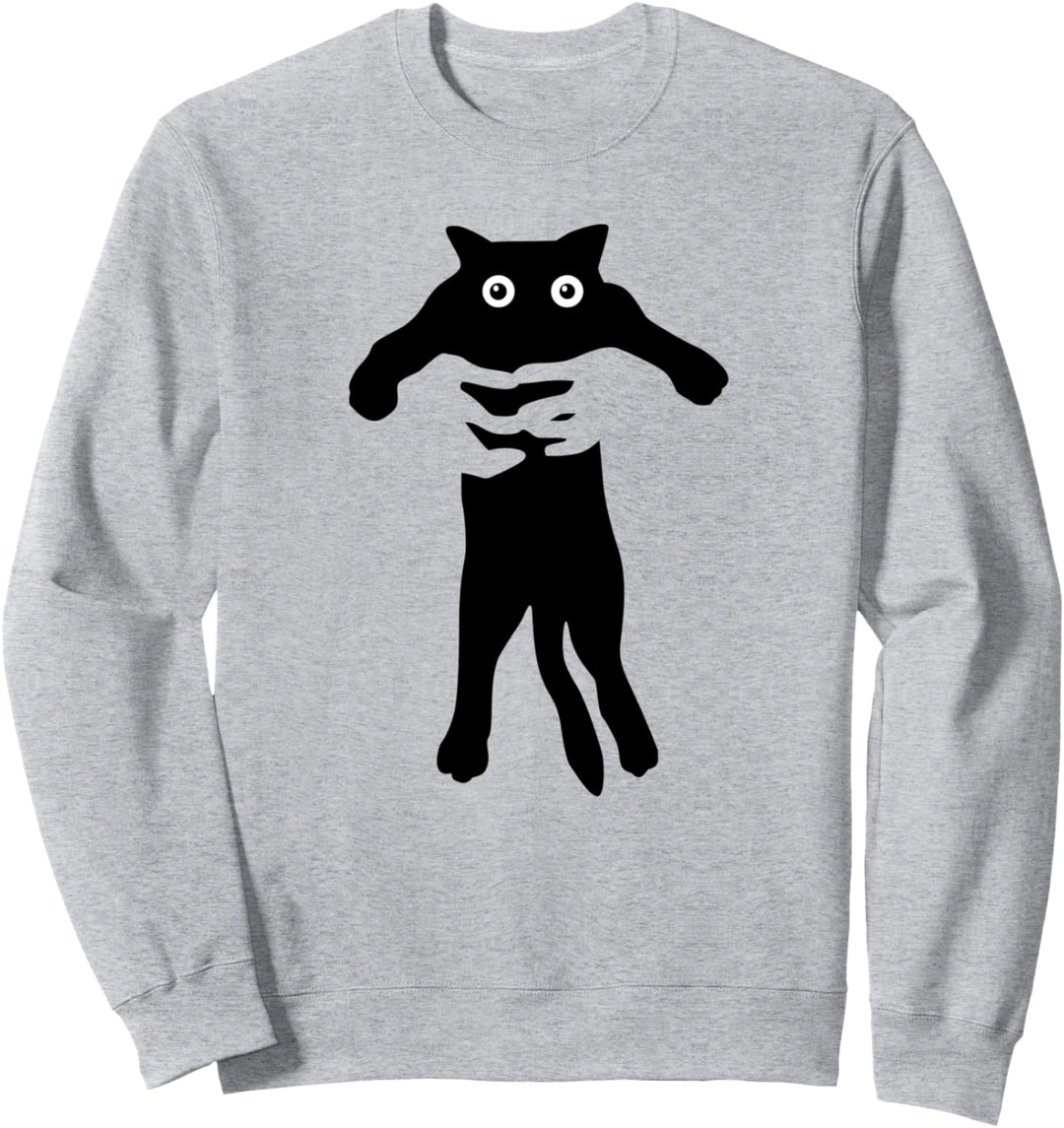 Katzen-Kätzchen-Silhouette-Design lustig süss und gestresst Sweatshirt