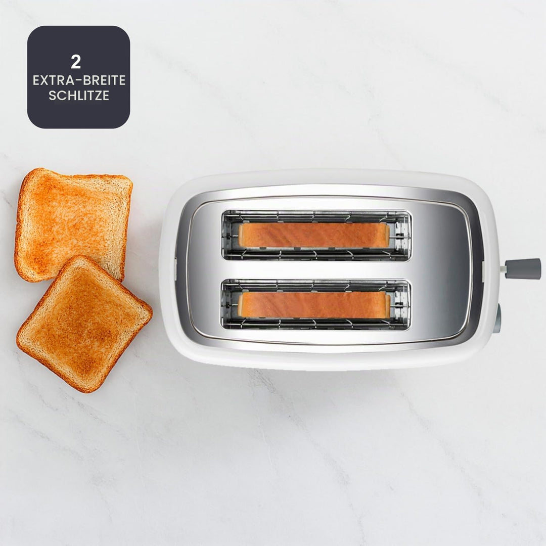 Black+Decker + Decker BXTO820E - Toaster 820W. 2 breite Toastschlitze. 7 Röstgradstufen. Automatisch