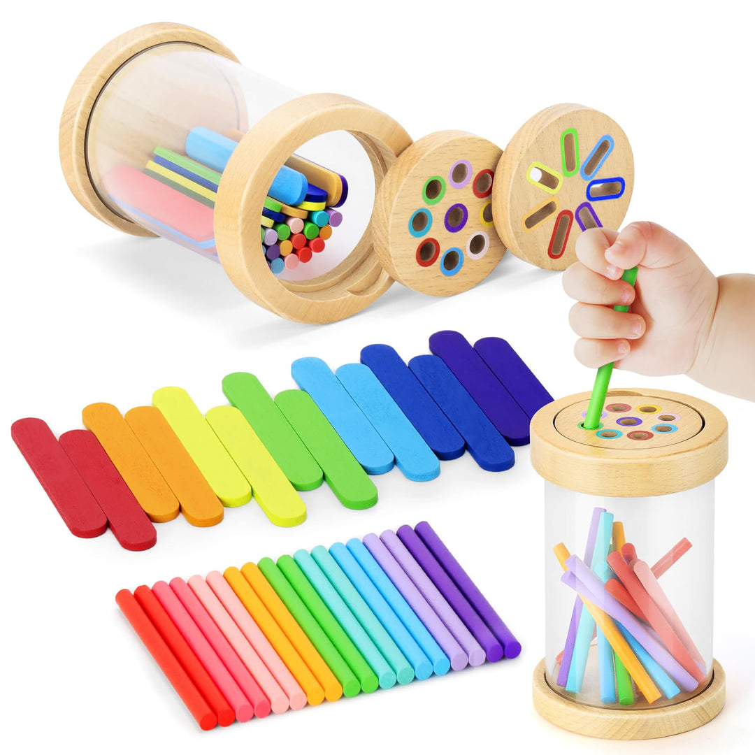 Montessori Spielzeug ab 1 Jahr, 2-in-1 Montessori Spielzeug ab 1 2 3 Jahre Mädchen Jungen Baby Spiel