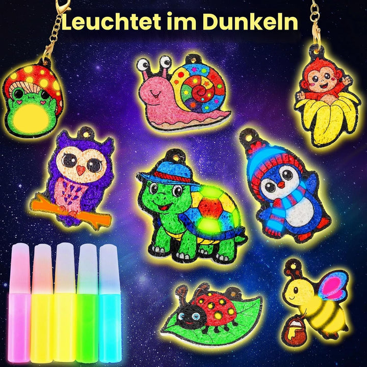 Zefy Bastelset Kinder 4-12 Jahre, 20 Stück Leuchtende 3D Aqua Puffy | DIY Kreativ Basteln Magic Foam