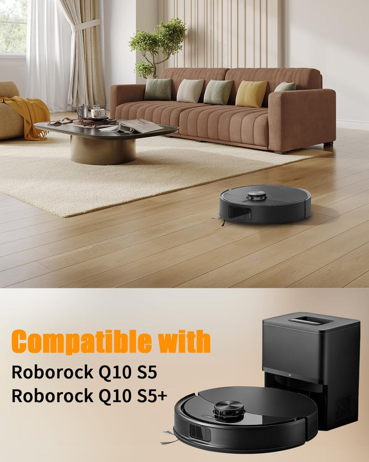Zubehörset Ersatzteile für Roborock Q10 S5 / Q10 S5+ Staubsauger | 1 Hauptbürste, 4 Hepa-Filter, 6 S
