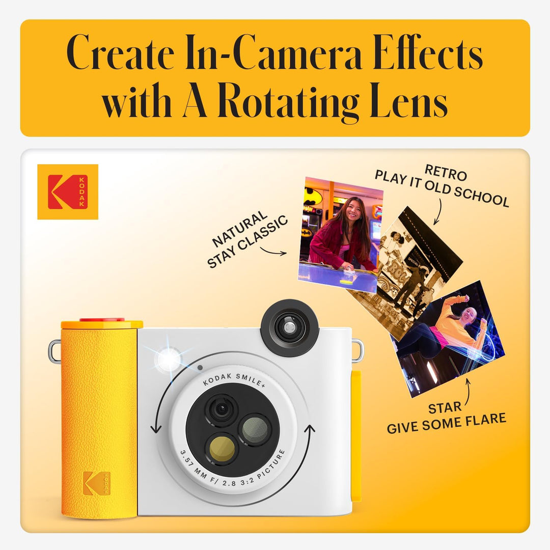 Kodak Smile+ 2-in-1 Digitale Sofortbildkamera & kabelloser Bluetooth-Fotodrucker - 10MP, Spezialeffe