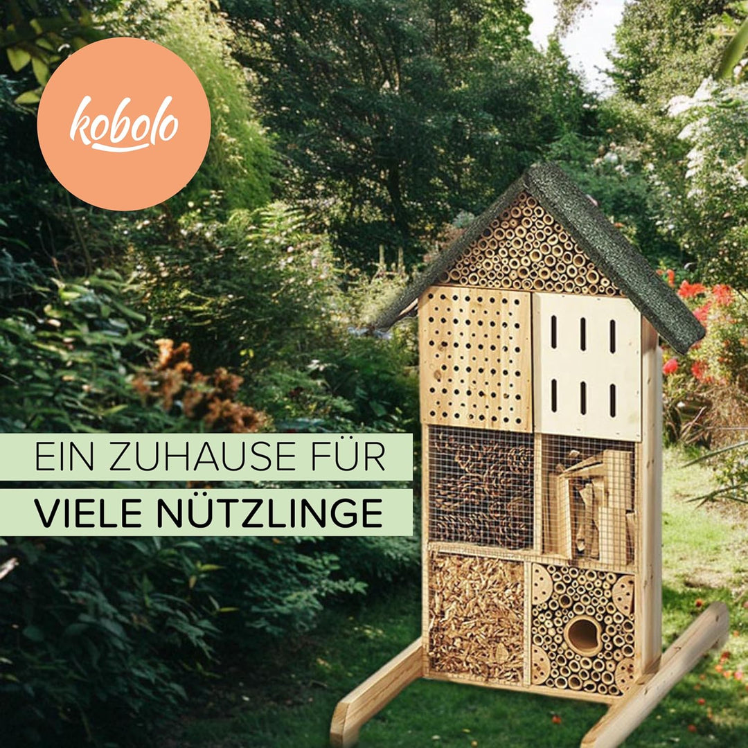 Insektenhotel Insektenhaus BEE aus Tannenholz 40x67x82 cm - mit Füllung aus verschiedenen Materialie