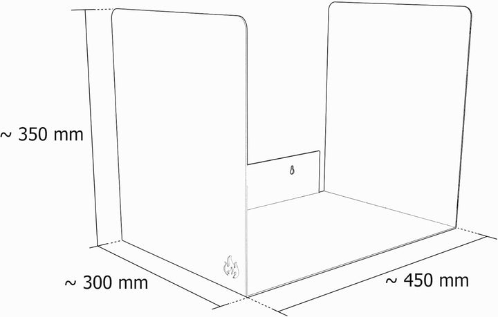teileplus24 BHS3 Kaminholzregal Innen Aussen | Brennholzregal Metall | Wand-Montage | Kaminholzkorb