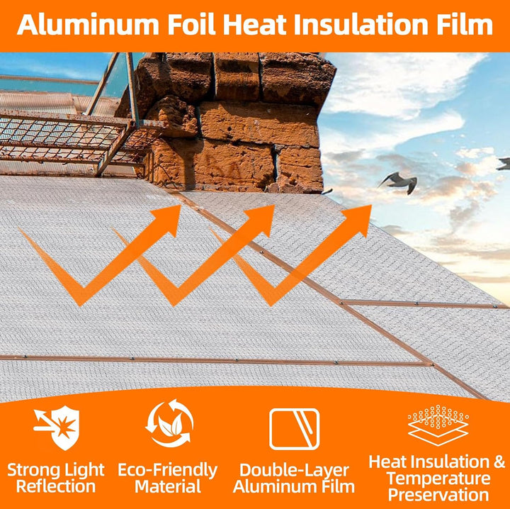 150 cm x 2.5 m Aluminisierte Isolierfolie, Multifunktional 3mm Dicke Doppelseitige Aluminium-Luftpol