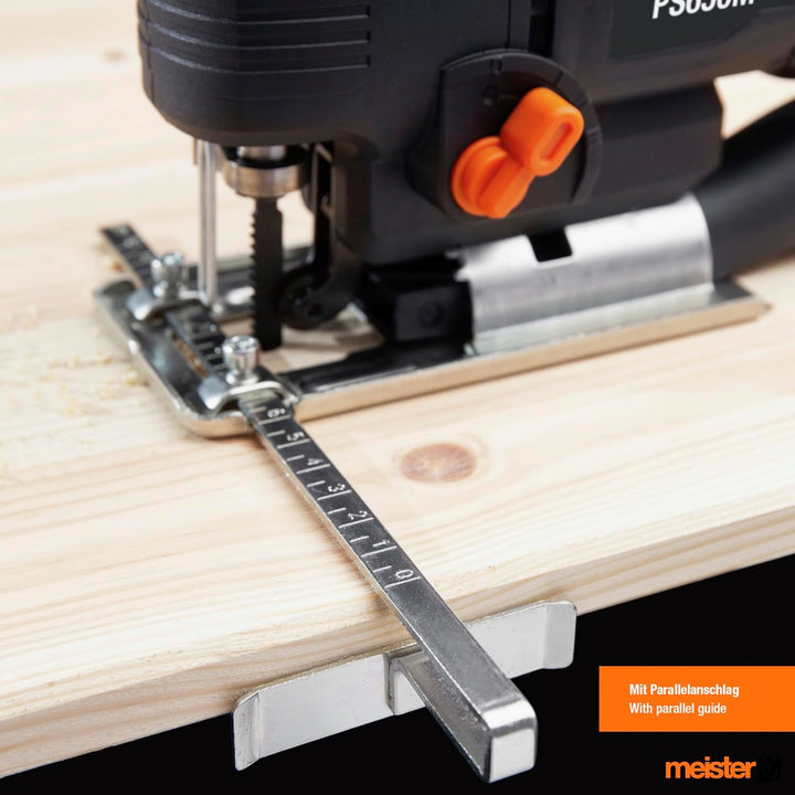 Meister Pendelhub-Stichsäge 650 W – Für Holz, Metall und Kunststoff – Mit Gehrungsschnitt bis 45° un