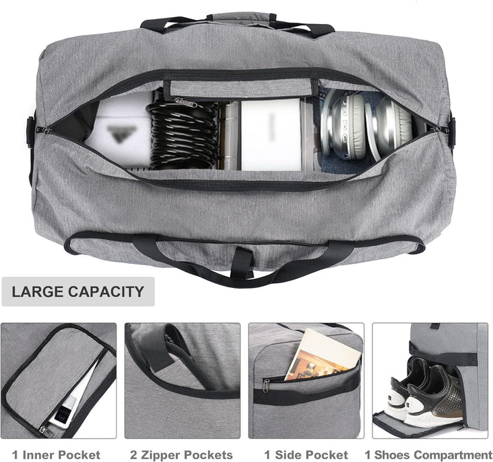 Vogshow Reisetasche grosse Faltbare 100L, Weekender Übernachtungstasche Seesack wasserdicht Sporttas