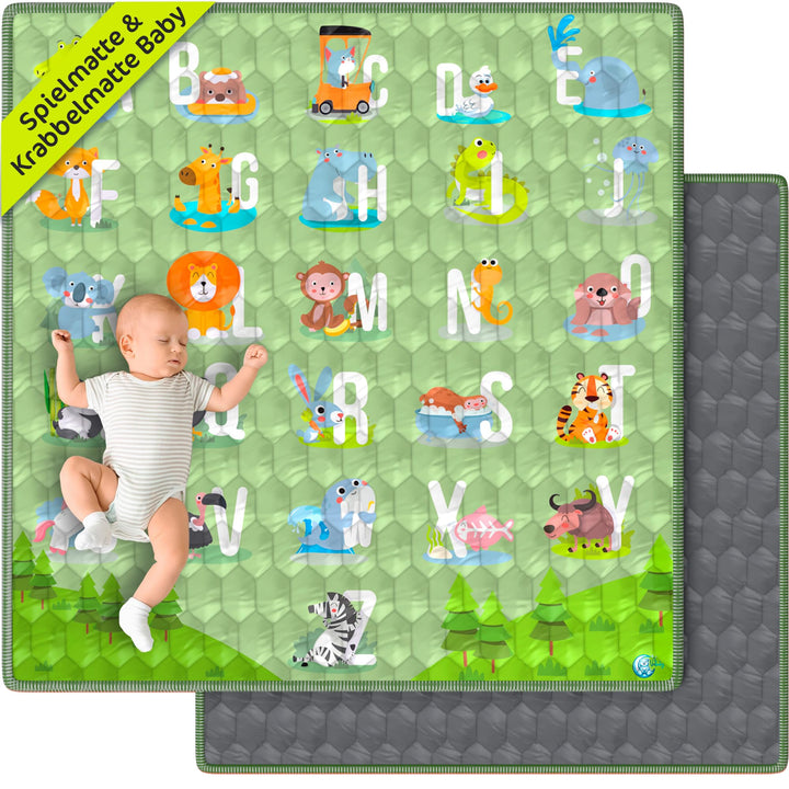 Spielmatte & Krabbelmatte Baby Faltbar 127x127cm Bodenschutz gegen Stürze Play Mat for Babies – Dick