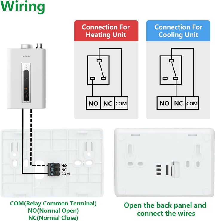 Wengart Batterie-Thermostat WG09BW für Gastherme & Kessel – Potentialfreier Schaltkontakt (COM/NO/NC