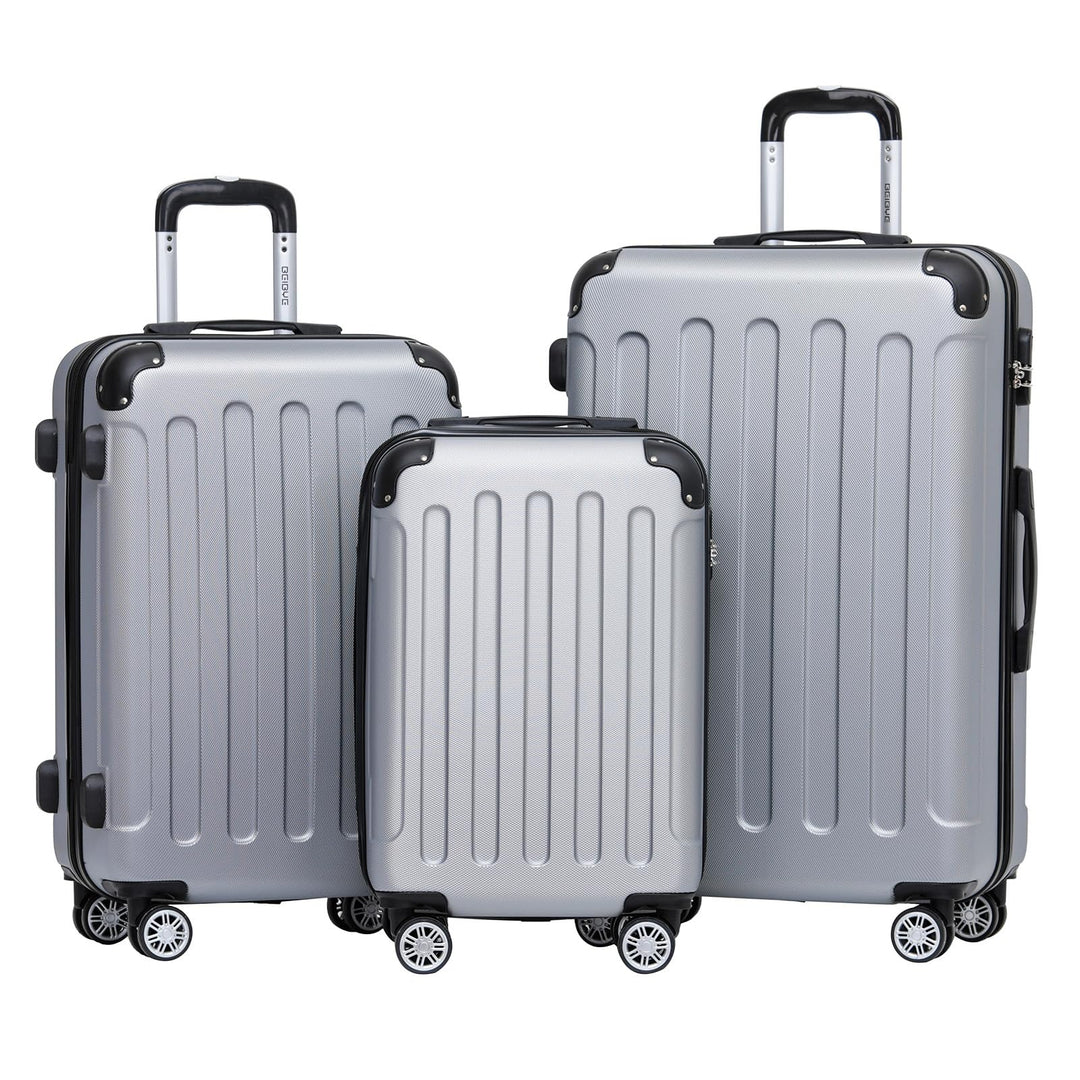 BEIBYE Zwillingsrollen Hardcase Reisekoffer Koffer Trolleys Hartschale in XL-L-M in 14 Farben (Silbe