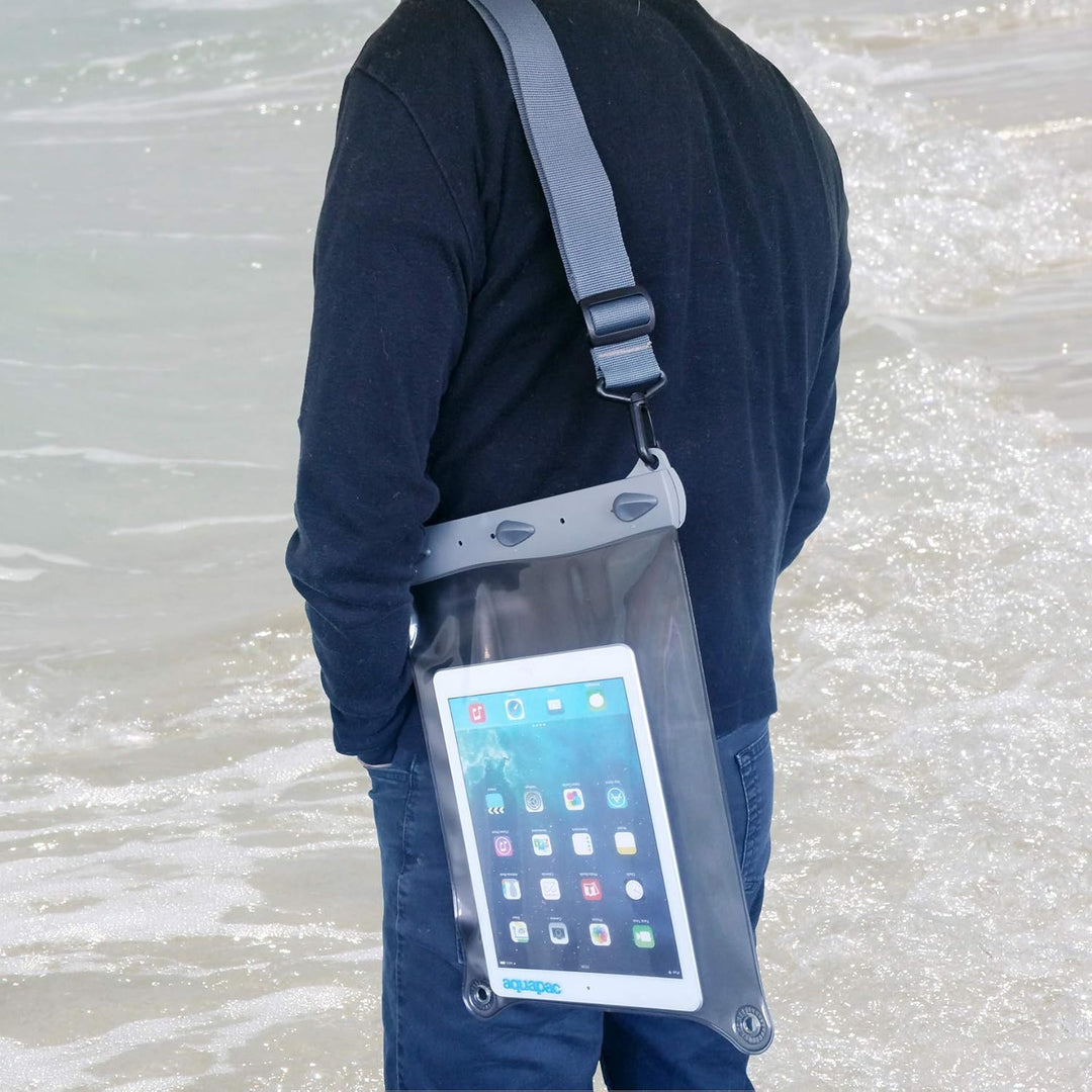 AQUAPAC wasserdichte iPad/Tablet-Tasche, transparent/grau, Gross, 668