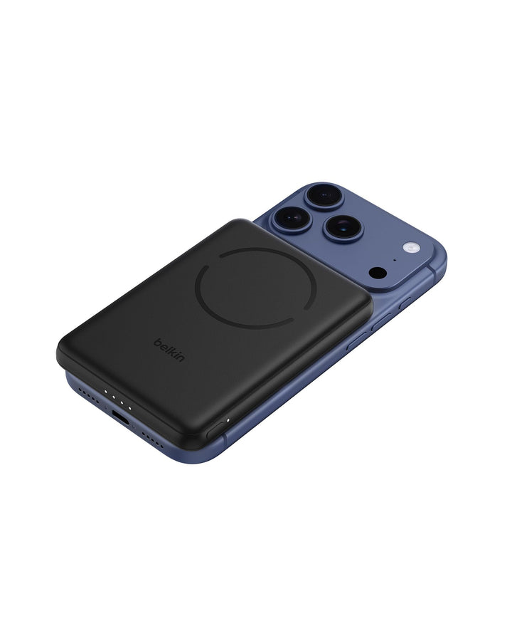 Belkin BoostCharge 5000mAh Magnetische Power Bank mit Magnetring – Schwarz | 5K Powerbank Kabellos,