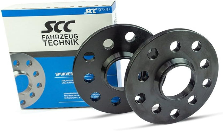 SCC Spurverbreiterung 12104W - schwarz eloxiert - LK: 98/4+2 NLB: 58,1 - 10mm - 2 Stück 10mm schwarz