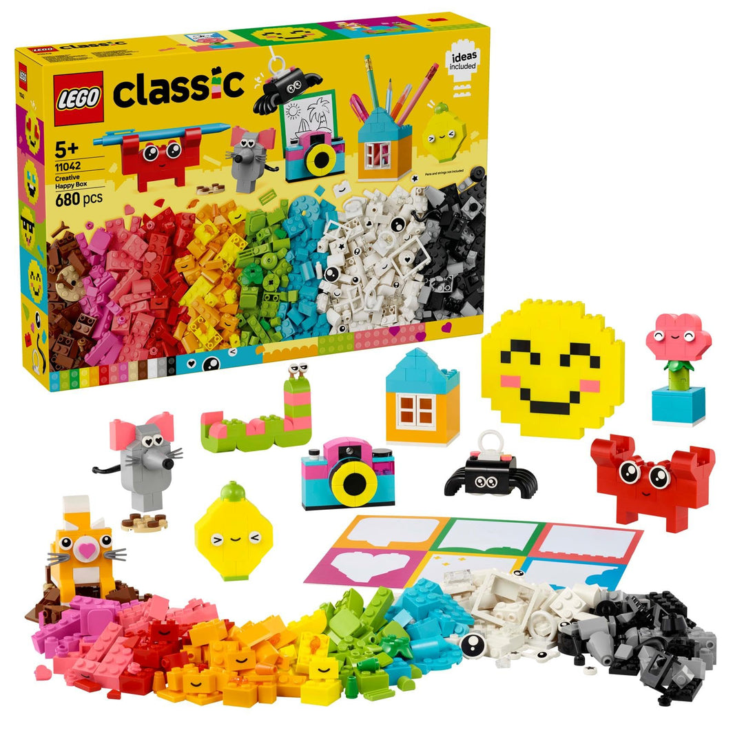 LEGO Classic Creative Happy Box, Assorted Colourful Bricks for Imaginative Play, Building Toys for 5