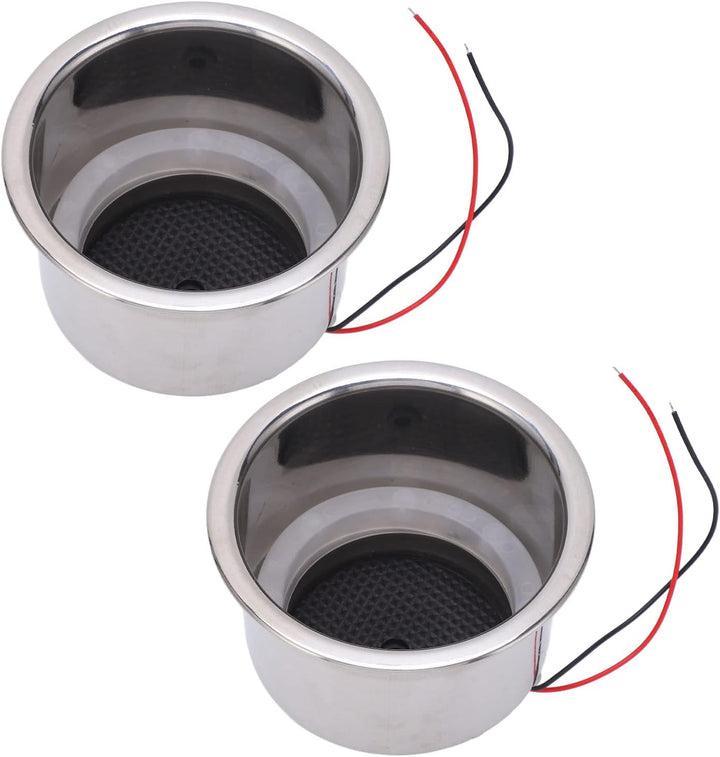 Beleuchtete Getränkehalter, 2 STÜCKE Leuchtender Getränkehaltereinsatz 8 LEDs Edelstahl 304, LED-Lic