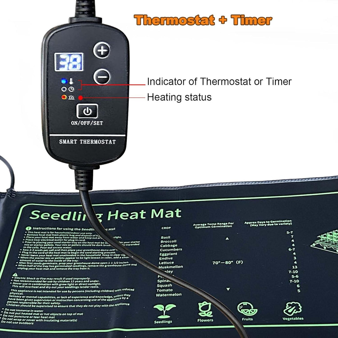 Heizmatte Pflanzen Graphen, Wärmematte für Sämling Germination, IP67 Wasserdichtes 20W Temperatur He