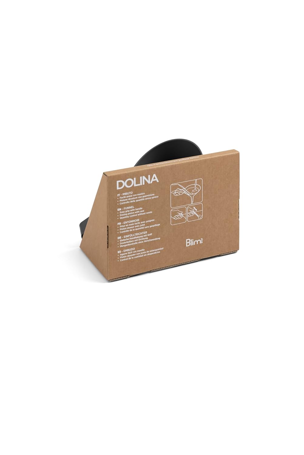 Blim Plus - Trichter Dosierer Dolina Carbon Black mit luftdichtem Deckel - Präzise Dekoration - Made