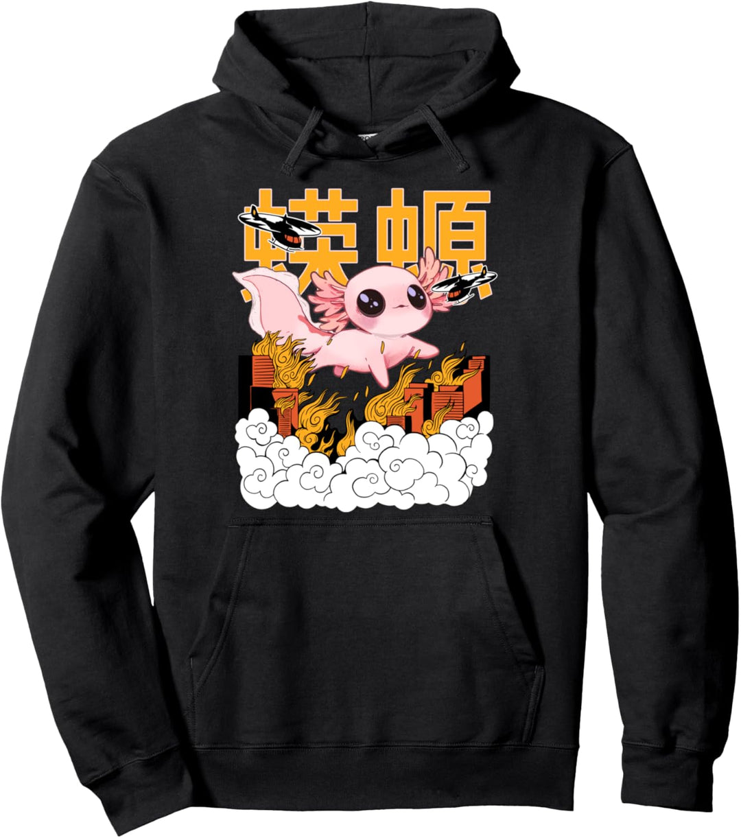 Axolotl Kawaii Japanisch Pastell Goth Haustier Tier Kunst Pullover Hoodie