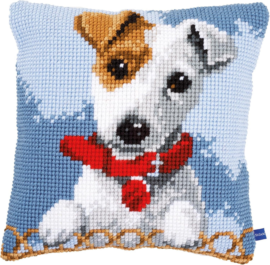 Vervaco Kreuzstichkissen Jack Russel Mehrfarbig