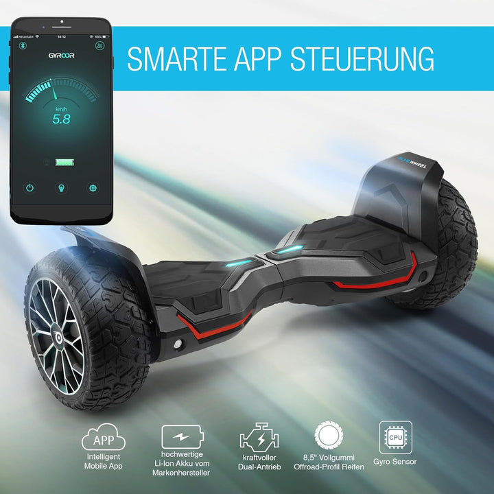 8.5" Premium Offroad SUV Hoverboard - Deutsche Qualitätsmarke - Bluewheel HX510 inkl. Kinder Sicherh
