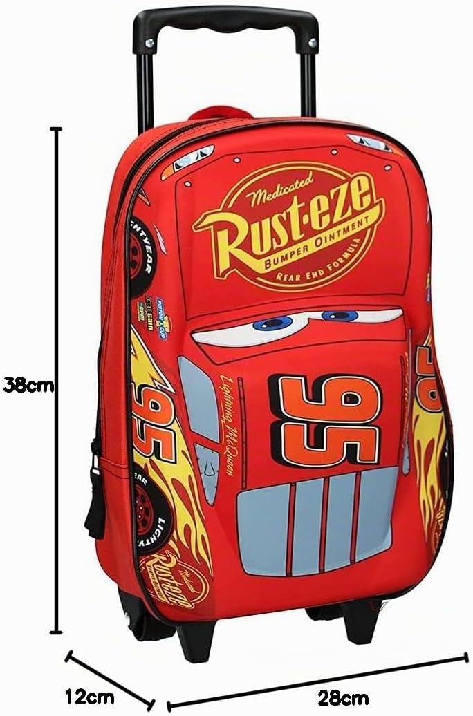 Cars 3 Lightning McQueen 3D Piston Cup Champion Trolley Backpack
