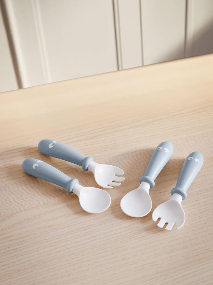 BabyBjörn Kindergeschirr-Set, 4-teilig, Blassblau, Blassblau