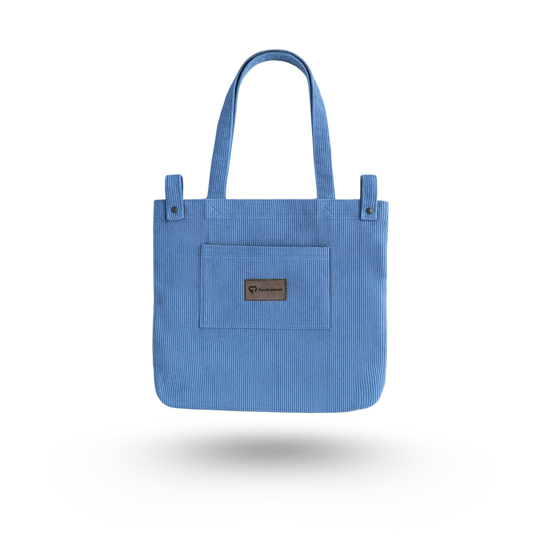 fun2bemum Cord-Mommy Bag - Stilvolle & Praktische Umhängetasche für Mütter mit Kinderwagen-Clips & T