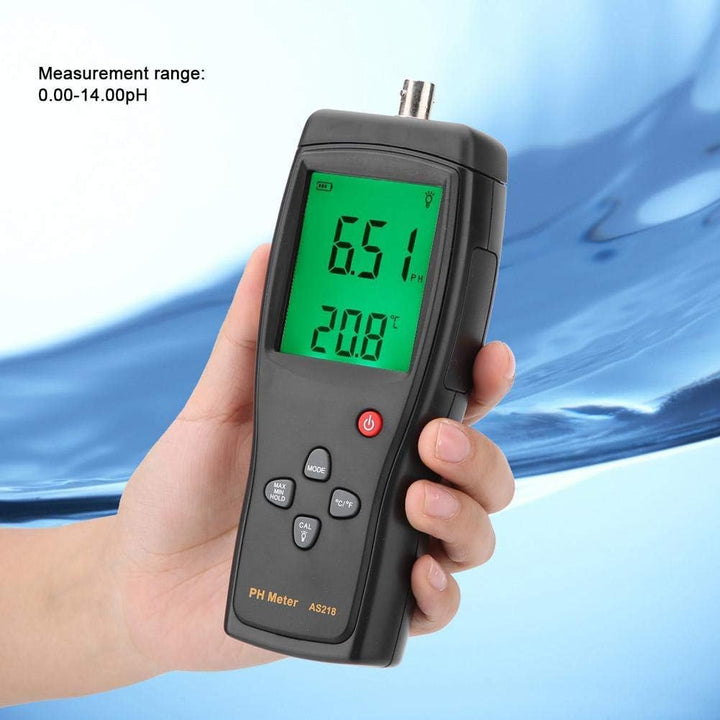 Digitales PH Messgerät, SMART SENSOR AS218 PH Meter für Wasserqualität, 0,00~14,00 pH, Feuchtemessge