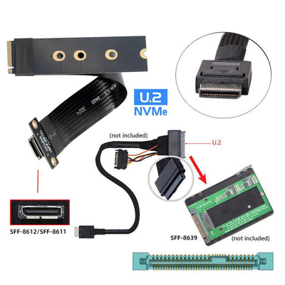 NFHK 2280 NGFF PCI-E4.0 M.2 M-Schlüssel zum Oculink SFF-8612 SFF-8611 Hostkabel 15 cm für NVME U.2 S