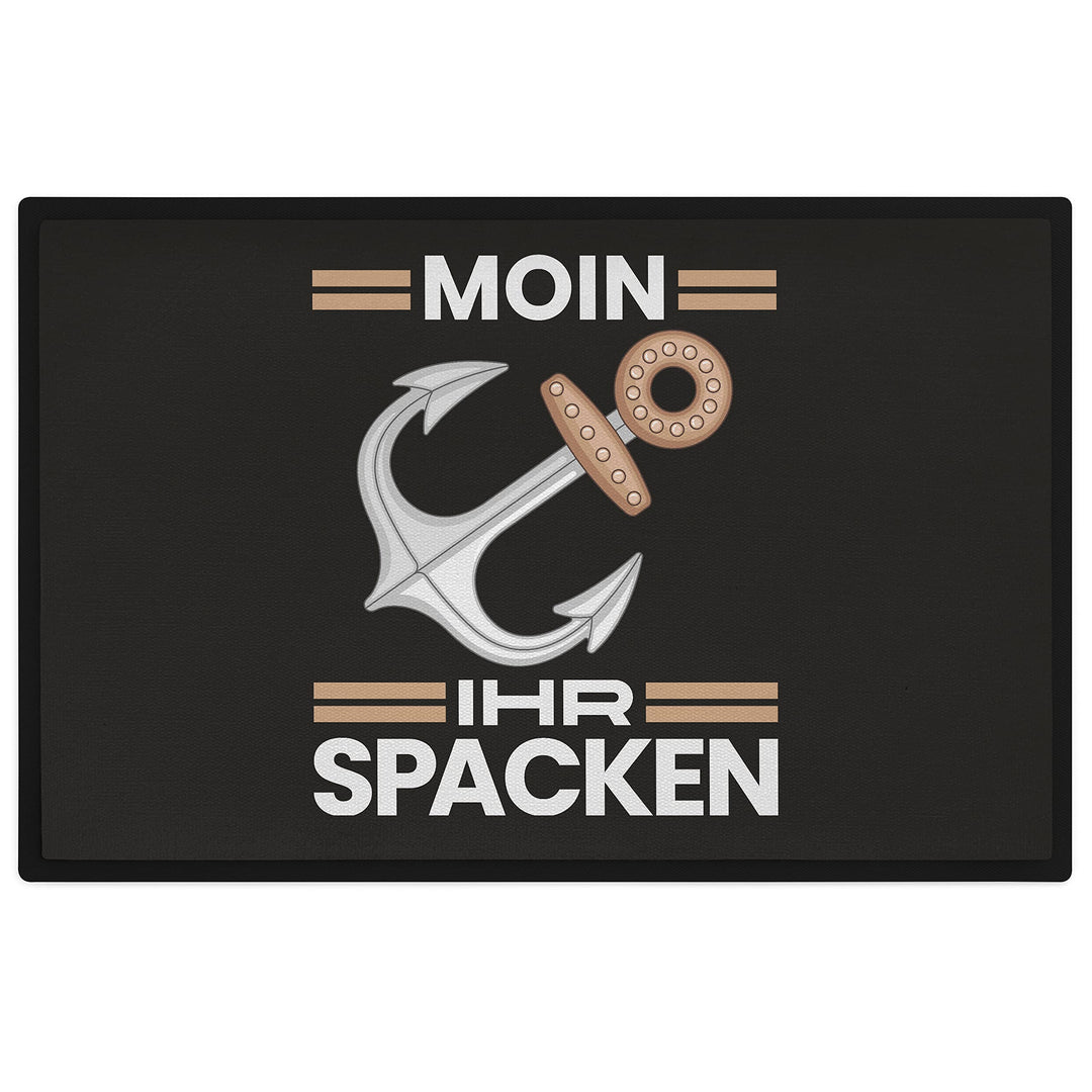 Trendation - Moin Ihr Spacken Lustige Fussmatte mit Spruch Geschenk Lustiger Spruch Fussmatten 60x40