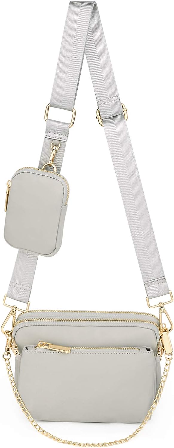 UTO Kleine Umhängetasche Damen 3 in 1 Crossbody Bag Damen Breiter Gurt mit Münzbeutel Handtasche mit