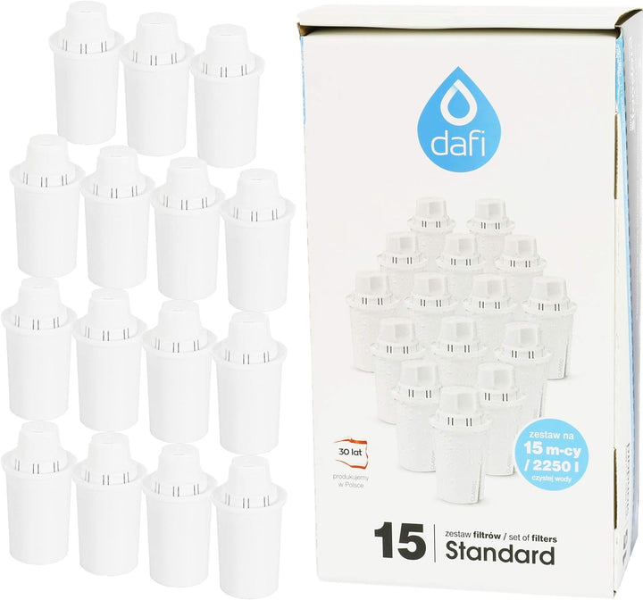 Pack 15 Dafi Classic Filterkartuschen (kompatibel mit Brita Classic® und Dafi Classic®)
