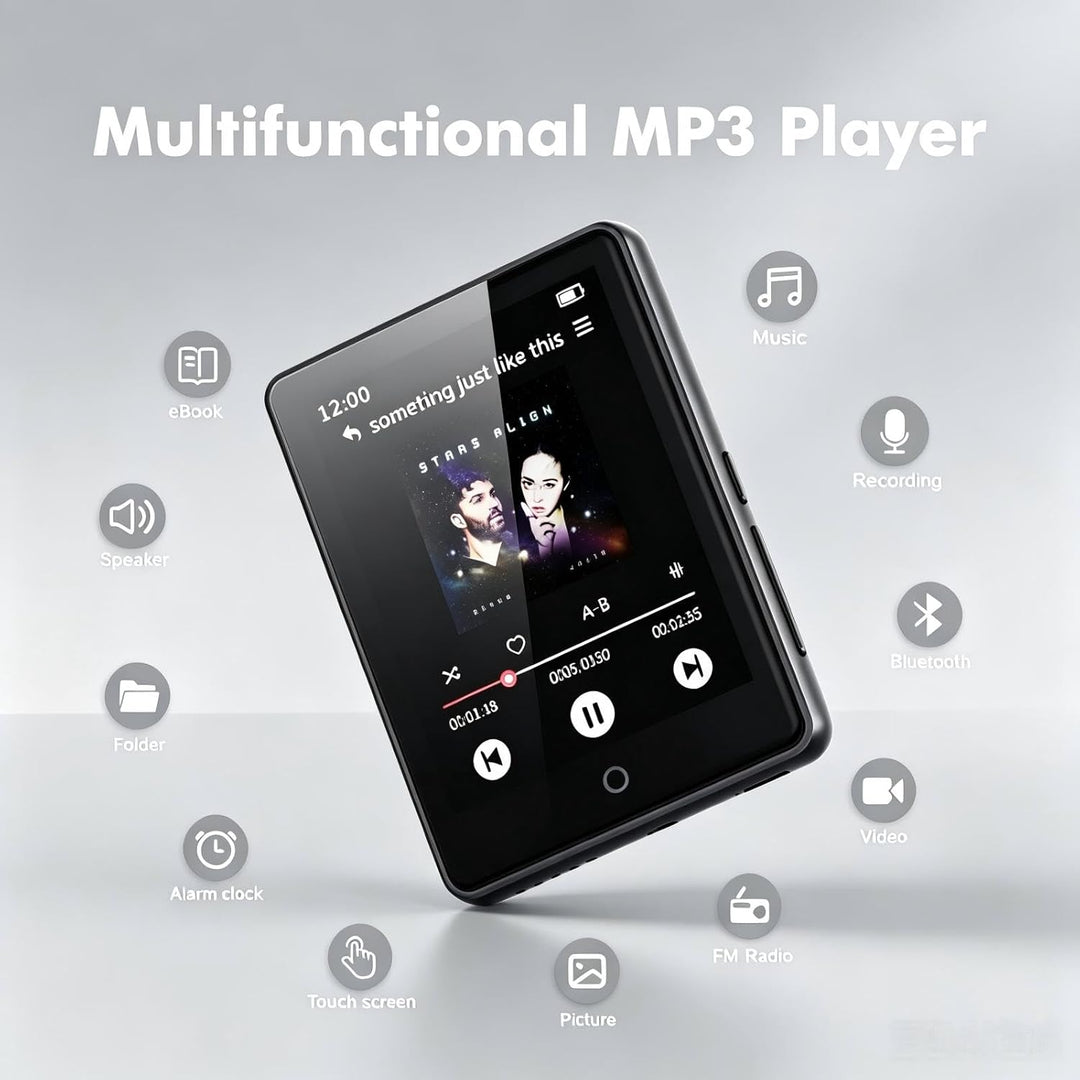 32GB MP3 Player mit Bluetooth 5.3, tragbarer MP3-Player mit Lautsprecher für Kinder HiFi-Klangqualit