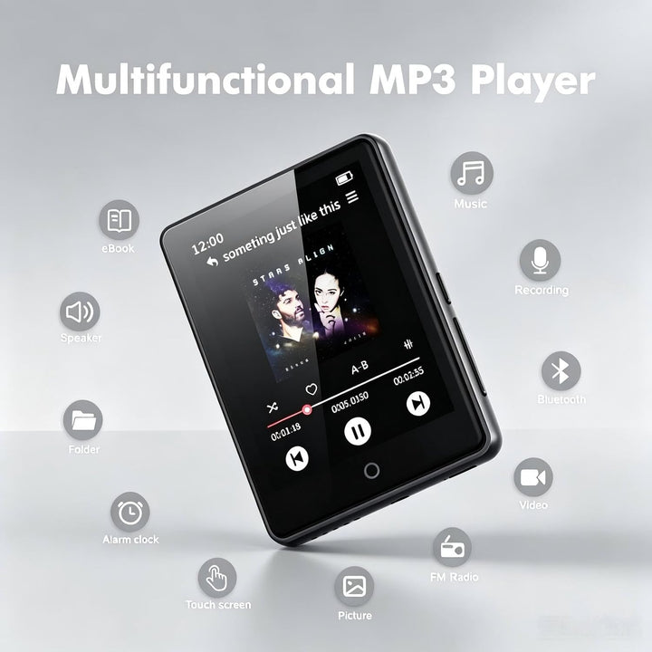 32GB MP3 Player mit Bluetooth 5.3, tragbarer MP3-Player mit Lautsprecher für Kinder HiFi-Klangqualit