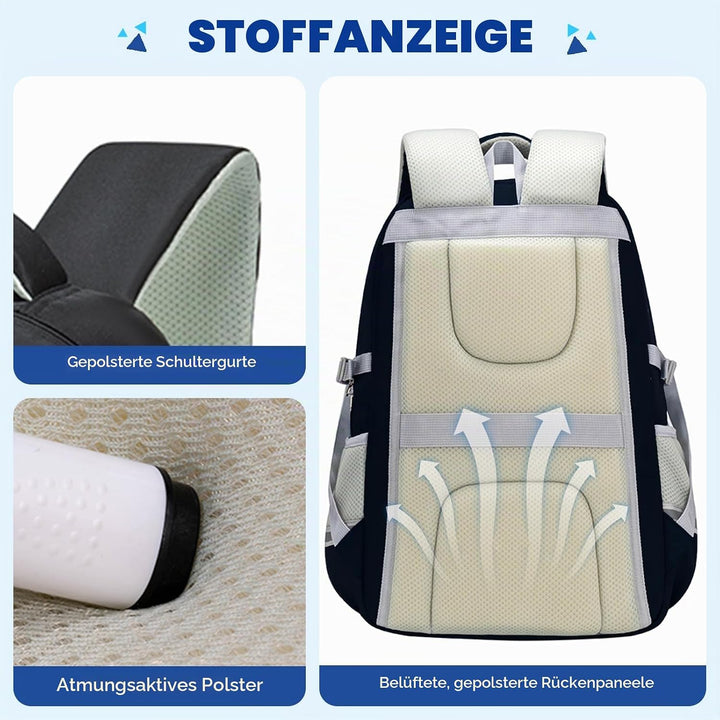 Amythe Gross Schulrucksack Teenager Jungen 46L, Gross Rucksack Schule Gymnasium Oberstufe Schulranze