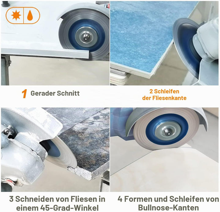 Diamant Trennscheibe 125mm - BRSCHNITT Doppelseitig zum Schneiden und Schleifen für Keramik, Fliesen