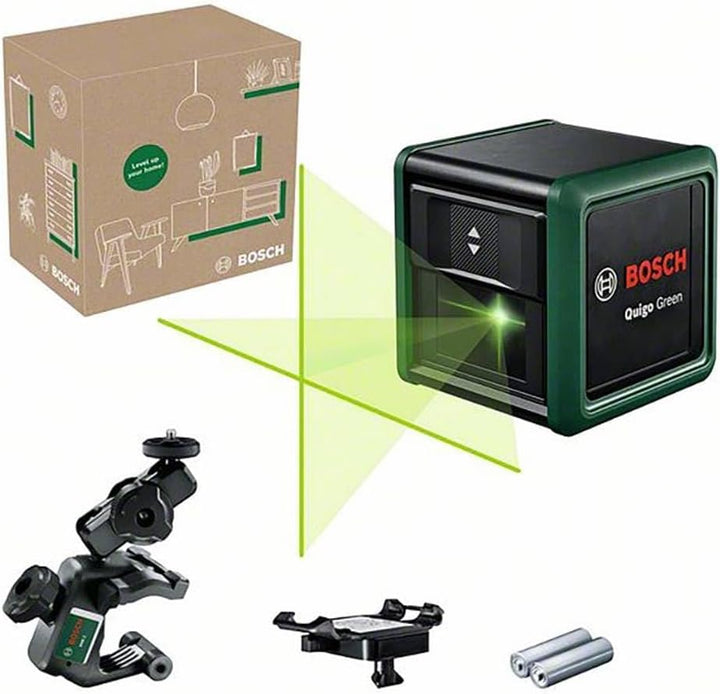 Bosch Home and Garden Bosch Kreuzlinienlaser Quigo Green mit Universalklemme MM 2 (grüner Laser für