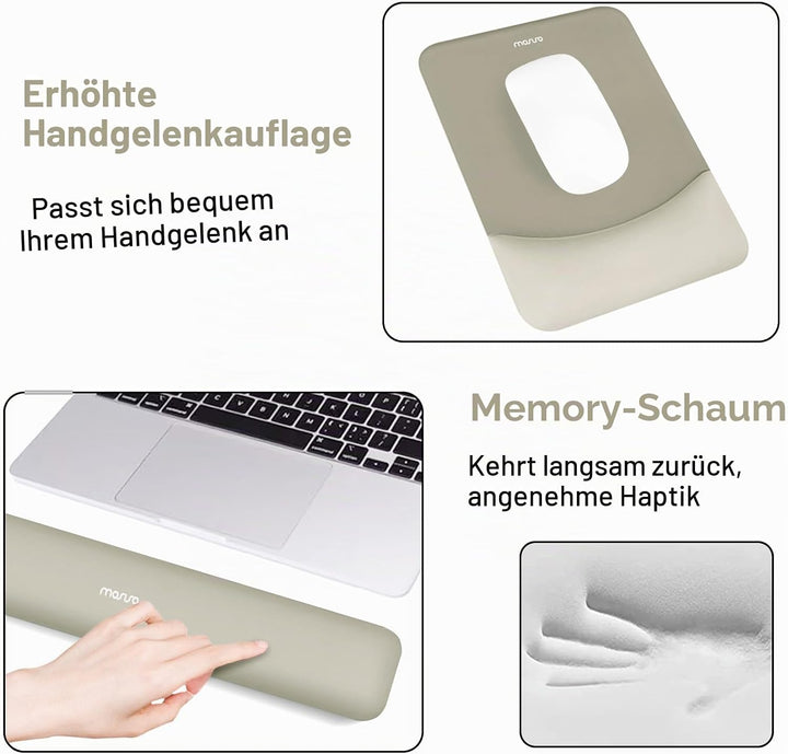 MOSISO Tastatur Mauspad Set,Grosses Mauspad&amp;Rechteckige Tastatur Handgelenkauflage mit Handgelenkauf