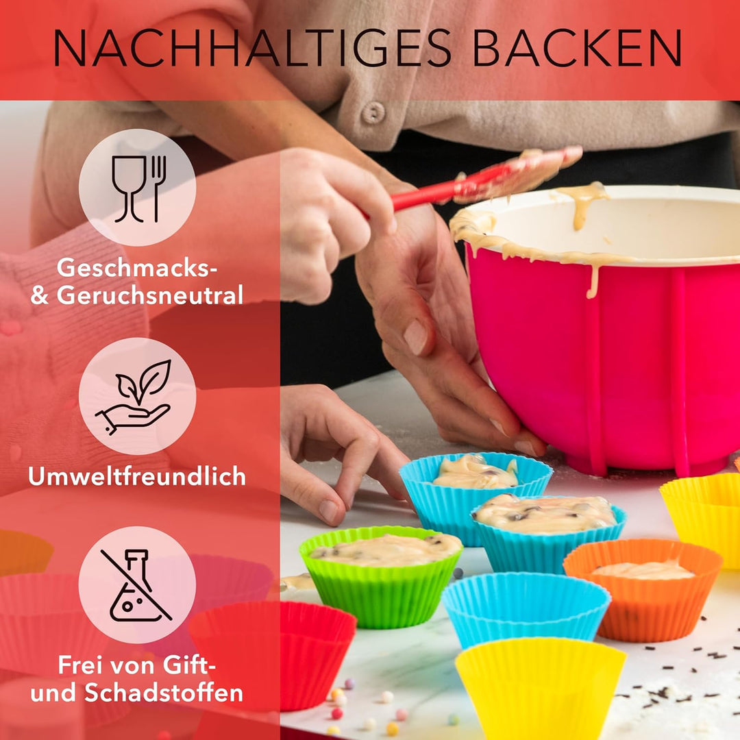 AVANA Wiederverwendbare Muffinformen aus hochwertigem Silikon Cupcakeförmchen BPA-Frei Backformen Mu