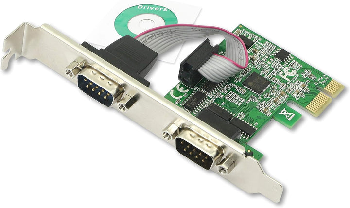 CERRXIAN 2-Port RS232 PCI Express Serielle Karte - DB9 Dual Channel 16C1050 UART - Serielle Port PCI
