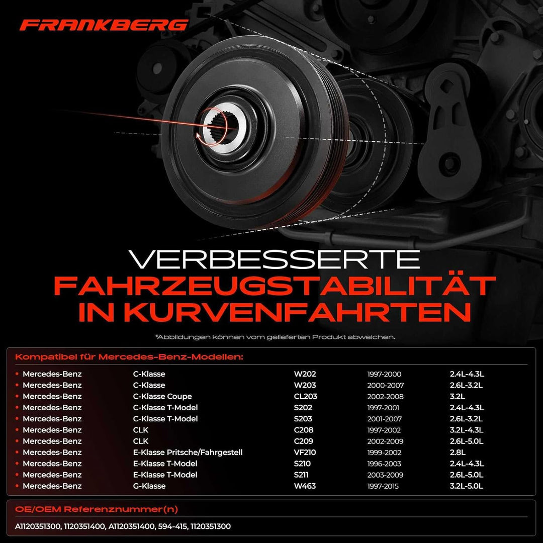 Frankberg Riemenscheibe Kurbelwelle für E-Klasse W210 W211 E-Klasse T-Model S210 S211 1997-2009 1120