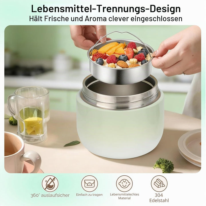 VINATO Thermobehälter für Essen 1200ml | Edelstahl Thermo Lunchbox mit Deckel, Warmhaltebehälter Erw