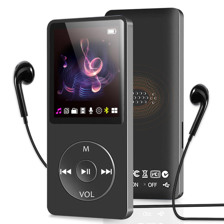 MP3-Player mit Bluetooth und Lautsprecher, 32 GB MP3-Musik-Player, Speichererweiterung bis zu 128 GB