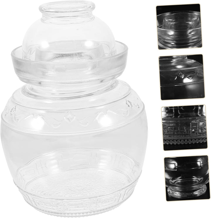 Cabilock 1stk Kimchi-Altar Sauerkraut Gärtopf Vorratstöpfe Aus Glas Gärbehälter Kimchi-Glas Gurkento