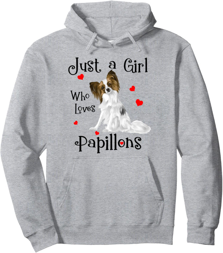 JUST A GIRL WHO LOVES PAPILLONS hund Pullover Hoodie